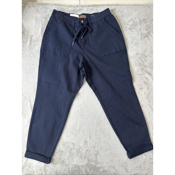 Judy Blue Womens 18W Navy Drawstring Utility Pants Stretch